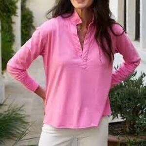 NEW Frank & Eileen Patrick Popover Henley in Pink Lemonade Heritage Jersey Sz XS